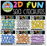 2D FUN Sea Creatures Bundle (P4Clips Trioriginals) OCEAN CLIPART