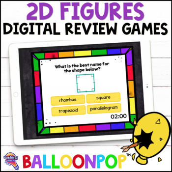 Preview of 4th Grade 2D Figures Digital Math Review Games BalloonPop™