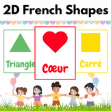 2D French Shape Flash Cards | 12 Shapes Flashcards for Kids