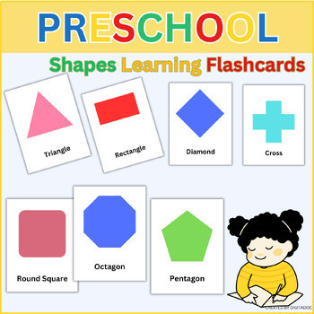 Preview of 2D GEOMETRIC SHAPES,  36 Montessori Cards • Flash Cards Nomenclature FlashCards