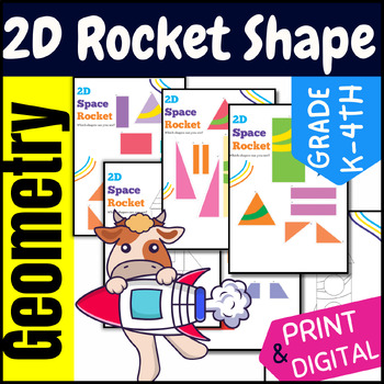Preview of 2D Geometric shapes - Rocket Building Adventure - 2d shapes Geometric Patterns
