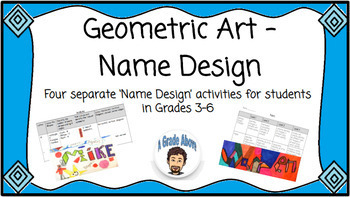 Preview of 2D Geometry Art Name Design *Editable* - Ontario Curriculum - Distance Learning