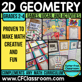 Preview of Geometry Activities Games and Centers for 2D Shapes and Polygons 2nd 3rd grade
