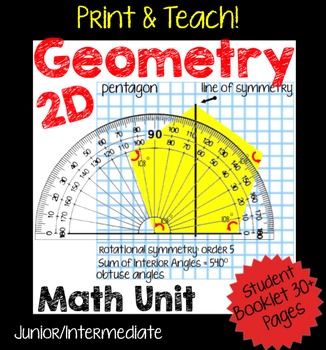 Preview of 2D Geometry Unit, Constructing Shapes NO PREP