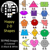 Happy 2D Shapes Clip Art