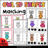 2D Owl Shapes Matching Clip Cards, Kindergarten Math Recog