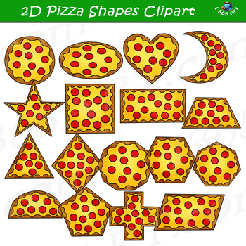 Preview of 2D Pizza Shapes Clipart