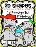 2D {Plane} Shapes Printables for Kindergarten Common Core Math