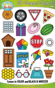 Preview of 2D Real World Shaped Objects Clipart {Zip-A-Dee-Doo-Dah Designs}