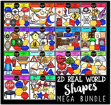 2D Real World Shapes Clip Art Mega Bundle {Educlips Clipart}