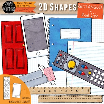 2D Rectangles in Real Life Clip Art by Sarah Pecorino Illustration