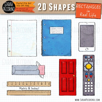 2D Rectangles in Real Life Clip Art by Sarah Pecorino Illustration