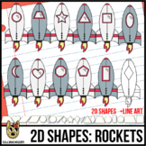 2D Rocketship/Spaceship Clip Art
