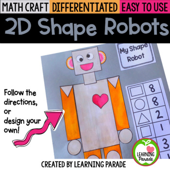 Preview of 2D SHAPE ROBOTS : Math Craft Activity