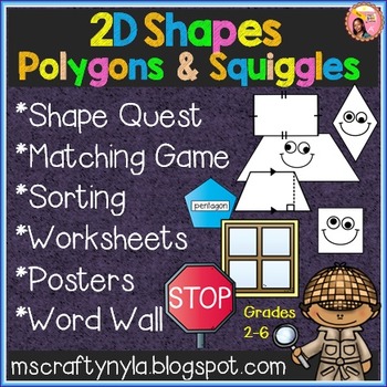 Preview of 2D Shapes Worksheets - Games - Activities - Word Walls