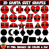 2D Santa Suit Shapes And Silhouettes Clipart
