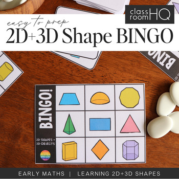 Preview of 2D + 3D Shape BINGO Game