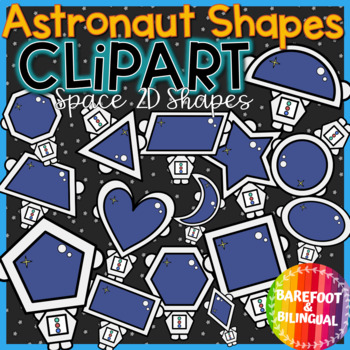 Preview of 2D Shape Astronauts Clipart - Outer Space Clipart