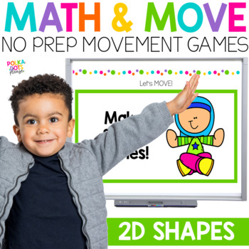 Preview of 2D Shape Attributes | 2D Shapes Worksheets | MATH AND MOVE Math Game