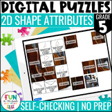 2D Shape Attributes Digital Puzzles {5.G.3} 5th Grade Math