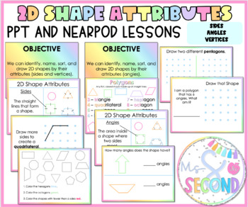Preview of 2D Shape Attributes | Sides, Angles, Vertices | PPT and Nearpod Lessons