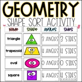 2D Shape Attributes Sorting Activity - Sides and Angles - 