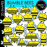 2D Shape Bee Clipart {Insect and Bug Math Shapes Clipart}
