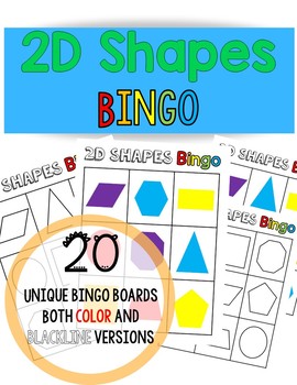 Preview of 2D Shapes Bingo with Riddle Cards 2D shapes worksheets 2D shapes sort