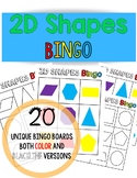 2D Shapes Bingo with Riddle Cards 2D shapes worksheets 2D 