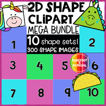 Preview of 2D Shape Clipart ALL YEAR MEGA GROWING BUNDLE **LIGHTNING DEAL**