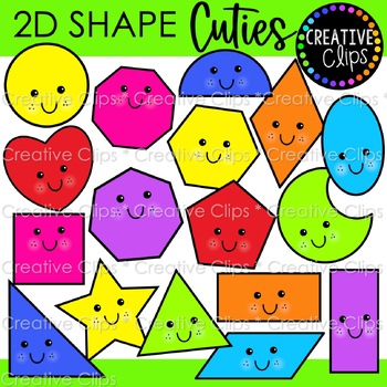 Preview of 2D Shape Clipart Cuties (Shape Clipart)
