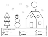 Winter 2D Shape Colouring and Counting Activity