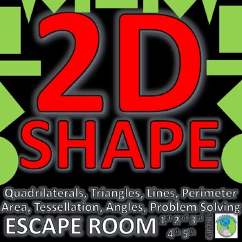 Preview of 2D Shape ESCAPE ROOM: 10 Challenges, Answer Key, Print and Go