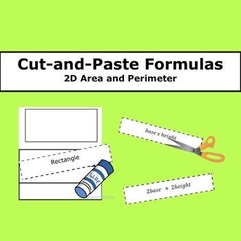 Preview of 2D Geometry Shape Formulas Hands-On Practice Cut-and-Paste Activity Area