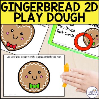 Preview of 2D Shape Gingerbread Man Play Dough | Gingerbread Man Play Dough Cards