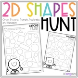 2D Shape Hunt No Prep Worksheets - Circle, Square, Triangl