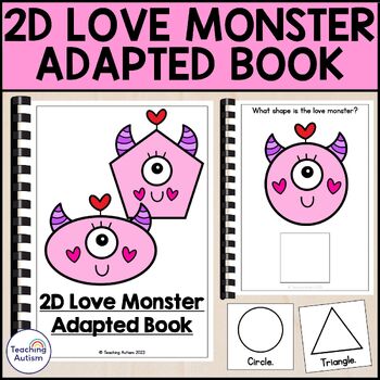 Preview of 2D Shape Love Monster Adapted Book | Valentine's Day Adapted Books