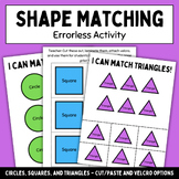 2D Shape Matching - Errorless Activity! Velcro and Cut and