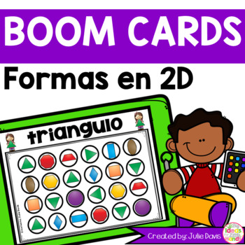 Preview of 2D Shape Matching Spanish Digital Game Boom Cards