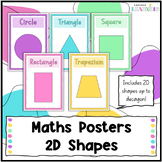 2D Shape Names Pastel Posters for Classroom Display