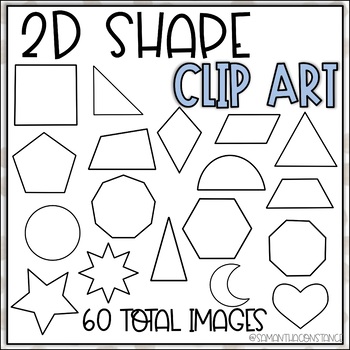 2D Shape Outlines Black and White | Shapes Clip Art | Clipart for ...