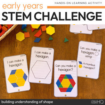 Preview of 2D Shape Pattern Block STEM Challenge Cards