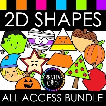Preview of 2D Shape Pictures All Access Bundle {2D Shape Clipart}