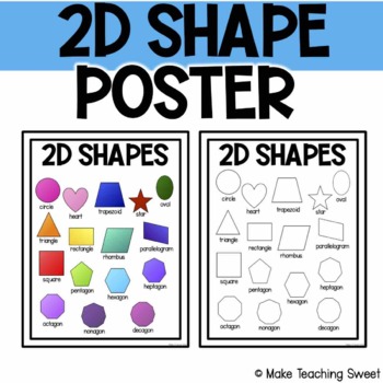 Preview of 2D Shape Poster FREEBIE - A One Page Shape Reference