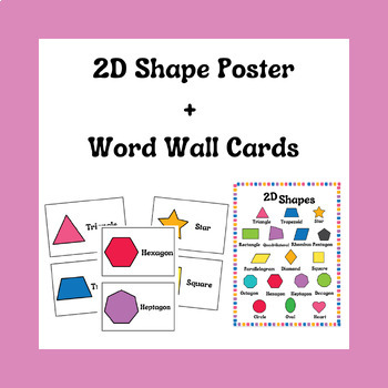 Preview of 2D Shape Poster + Word Wall Cards