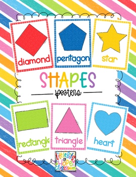 2D Shape Posters, Bright Classroom Decor by Little Bits of Hope Classroom