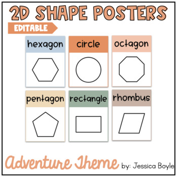 Preview of 2D Shape Posters Editable Outdoor Adventure Camping Theme