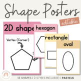 2D Shape Posters | Groovy PASTELS | Muted Rainbow Classroom Decor