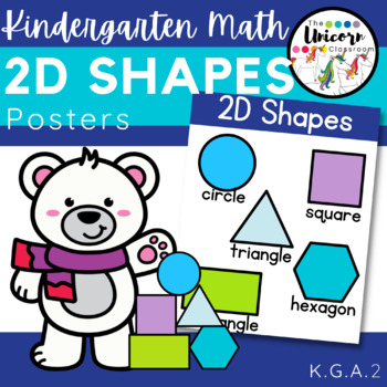 Preview of 2D Shape Posters | Kindergarten Winter Geometry Unit