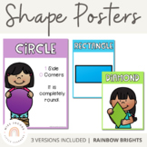 2D Shape Posters | Rainbow Hues Classroom Decor